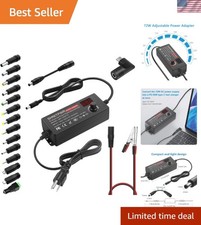 Universal 72W Power Supply Adapter DC 3-24V with USB-C Charger & Alligator Clips picture
