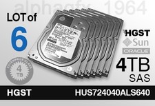 Lot of 6 HGST Server SAS HDD HUS724040ALS640 H7240AS60SUN4.0TST - OEM picture