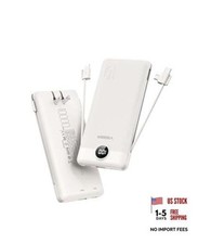 Portable Charger, Ultra Slim Power Bank Built in Wall Plug and Cables | Coffee picture