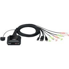 ATEN 2-Port USB-C DisplayPort Hybrid Cable KVM Switch CS52DP picture