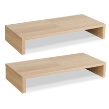 2 Pack 20 inch Wood Monitor Stand for Desk Organization. picture