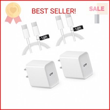 iPhone 17 16 15 Charger Fast Charging 10FT - 20W USB C Charger Block with 10FT T picture