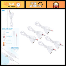 3.28Ft USB 2.0 Female to 2 Pin Bare Wire Pigtail Cable - 5pcs 22AWG Power Connec picture