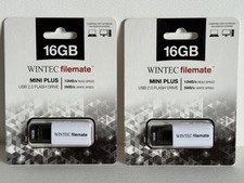 ( 2 PACK ) WINTEC Filemate 16GB USB 2.0 Flash Drive - NEW - Black and White picture