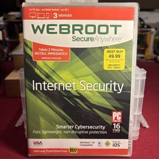 Webroot SecureAnywhere Internet Security 3-Device 2023+ Key Code ⭐️ Sealed NEW picture