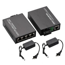 10/100/1000Mbps Single Mode 1&4 RJ45 Ethernet to Fiber Optic Media Converter j picture