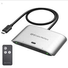 Cable Matters 20Gbps USB C Switch for 2 Computers, Up to 8K@30Hz on Windows, 4K@ picture