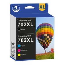 4pk 702XL T702 XL Ink Cartridge for Epson 702 Workforce WF-3720 WF-3730 WF-3733 picture