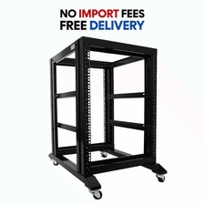 15U 4 Post Open Frame Server Rack 19” – 24” Deep Steel Data & Audio Network Rack picture