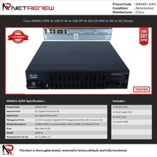 Cisco ISR4451-X/K9 4x 1GB RJ-45 4x 1GB SFP 6x Slot Router picture