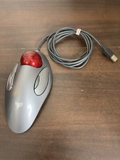 Logitech Trackman Trackball PC Mouse Gray with RED Ball Wired T-BC21 810-000767 picture