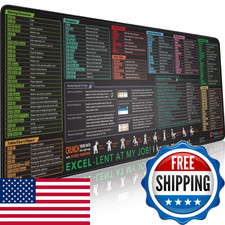 Pixiecube Excel Shortcut Keys Mouse Pad - Extended Large Xl Cheat Sheet Gaming picture