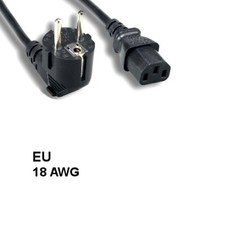 6 feet 18AWG European AC Power Cable IEC-60320 C13 to Right Angle CEE 7/7 SCHUKO picture
