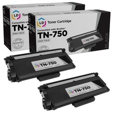 LD 2 Pack TN750 Black Laser HY Toner Cartridge for Brother MFC-8810DW DCP-8155DN picture