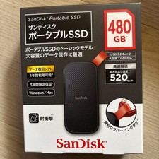 SanDisk 480GB Portable SSD USB-A External Drive Black Orange Unopened picture