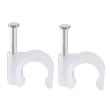 40pack Wall Mount Coax Electric Cable Wire Clip Fastener Saddle 9mm Width White picture