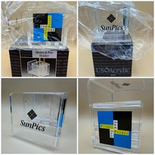 Vintage 1993 Sun Microsystems SunPics Acrylic Memo Pen Holder NOS picture