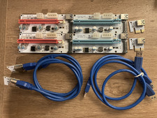 Lot of 4 PCI-E 1x to 16x GPU Mining Riser VER 008S USB 3.0 + Adapters picture
