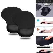 JIKIOU Ergonomic Mouse Pad Gel Wrist Rest 2 Pack Portable Small Black picture