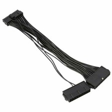 Dual PSU Power Supply 24-pin ATX Motherboard Mainboard Adapter Connector Cable picture
