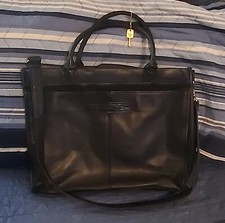 FOSSIL Black, Classic Briefcase Laptop Shoulder Bag (Rare/Vintage) picture
