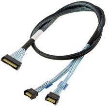 MCIO 8i 74P Cable Breakout to 2x MCIO 4i 38P SFF-TA-1016 PCIe Gen5 75cm picture