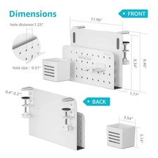 Desk Side Storage Organizer, No Drill Under Desk Laptop Holder, Clamp on Desk... picture