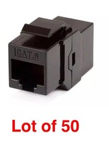 Lot of 50 CAT6 Inline Coupler Keystone RJ45 Female to Female Snap-In Jack Insert picture