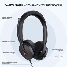 Yealink 1308152 Uh48 Dual Uc Usb-c/a - Anc Usb Wired Professional Headset picture