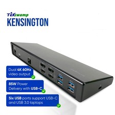 Genuine Kensington USB-C Dual 4K Dock Station for HP EliteBook Series NO ADAPTER picture