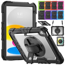 Fr iPad 5/6/7/8/9/10/11th Gen A16 Shockproof Defender Case Screen Cover Strap& picture
