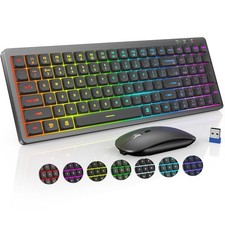 KM62 Wireless Keyboard and Mouse Combo with 11 Backlit Effects, RGB picture