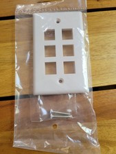 10 Pcs - 6 Port Wall Plate Keystone RJ45 Cat6 Cat5e Insert Jack White WallPlate picture