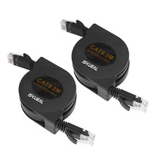 Retractable Ethernet Cable - 6.6ft Cat6 Flat Network Cable with RJ45 Connecto... picture