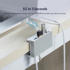 6-in-1 USB 3.0 HUB USB Clip on Docking Station High Speed Adapter for PC Laptop picture