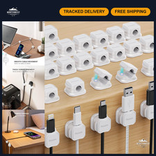 24 Pack Magnetic Cable Clip Organizer - Adhesive Cord Holder for Office & Home picture