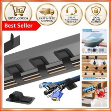 Elegant Cable Management Under Desk - Organize 15 Cords Seamlessly, Black picture