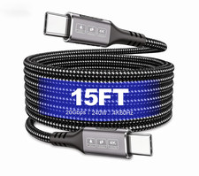 240W USB C to USB C Cable 15Ft,20Gbps USB C to USB C Cable, 4K@60Hz Video picture