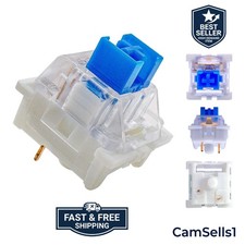 Blue Clicky Switches 32-Pack: Hot-Swappable & Dustproof for Mechanical Keyboards picture