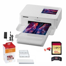 Canon SELPHY CP1500 Photo Printer White RP-108 Ink Paper Bundle picture