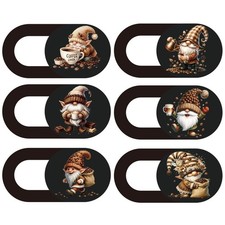 6Pcs 6 Styles Coffee Gnome Camera Cover Slide Cute 0.04 Inch Privacy Guard Ac... picture
