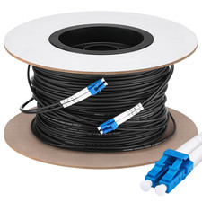 500Ft (150 Meters) Fiber Lc to Lc Outdoor Armored Fiber Optic Internet Cable 9/1 picture