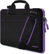 Laptop Shoulder Bag 15 15.6 16 Inch Briefcase, Black Purple for Laptops picture