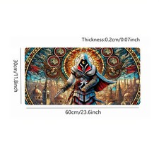 1pc of Colorful Glass Assassin Large Gaming Mouse Pad, Non-Slip Computer Desk picture