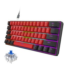 Snpurdiri 60% Wired Mechanical Gaming Keyboard BlackRed, Blue Switches picture