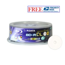 25 Pack Ridata Blu-ray BD-R DL Dual Layer 6X 50GB White Inkjet Printable Disc picture