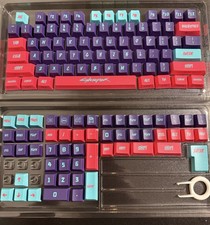 NEW Cyberpunk Anime Keycap Set PBT 129 Keys Cherry MX Profile Red Dye-Sub picture