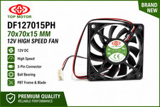 Top Motor DF127015PH 70x70x15mm 12V 4600RPM Ball Bearing 3-Pin Cooling Fan picture