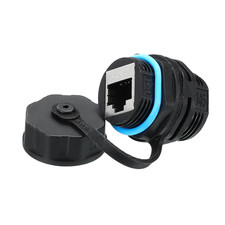 RJ45 Panel Mount Coupler, IP68 Shielded Industrial Panel Mount Bulkhead Ethernet picture