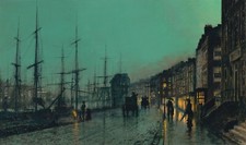 Landscape architecture building painting street rain Custom Gaming Mat Desk picture
